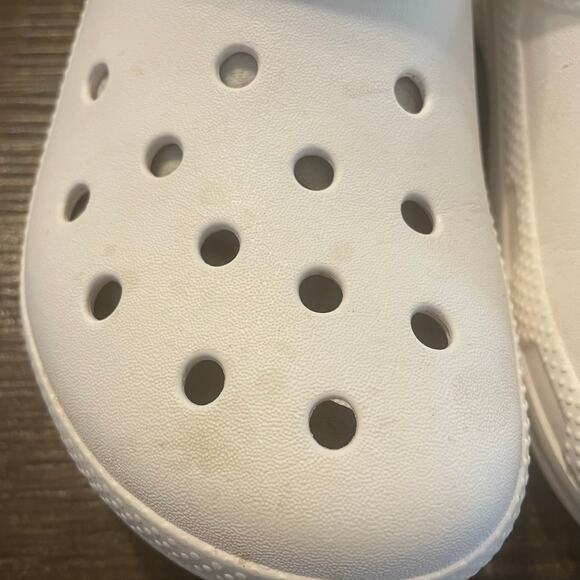 CROCS Classic Lined Clogs White With Gray Liner Size M/5 W/7 - Picture 4 of 11
